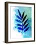 Blue Leaf Watercolor III-Jasmine Woods-Framed Art Print