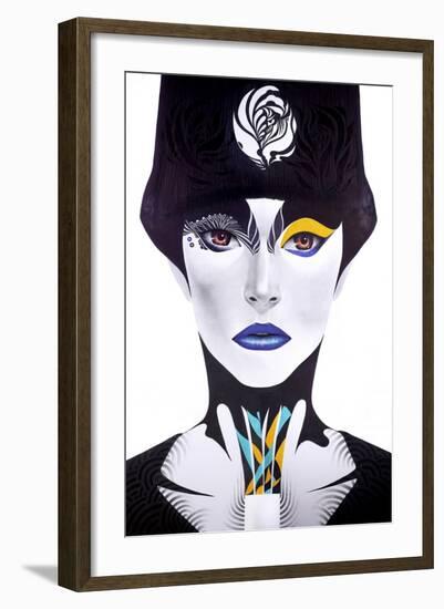 Blue Lip-Minjae-Framed Giclee Print