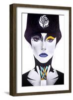 Blue Lip-Minjae-Framed Giclee Print