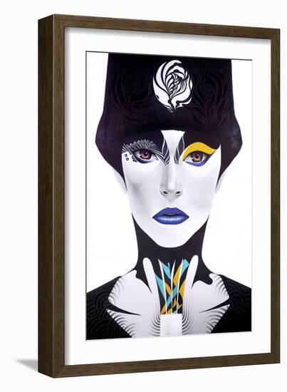 Blue Lip-Minjae-Framed Giclee Print