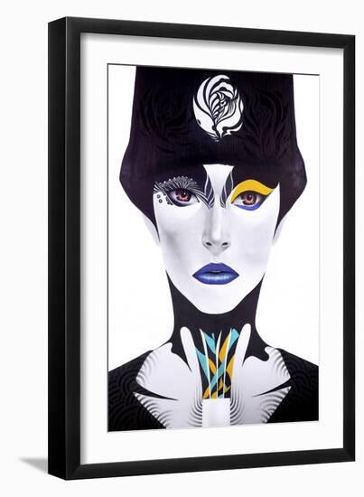 Blue Lip-Minjae-Framed Giclee Print