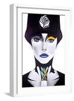 Blue Lip-Minjae-Framed Giclee Print