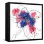 Blue Liquid Flower-Jan Weiss-Framed Stretched Canvas