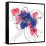 Blue Liquid Flower-Jan Weiss-Framed Stretched Canvas