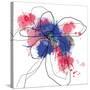 Blue Liquid Flower-Jan Weiss-Stretched Canvas
