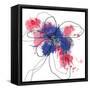 Blue Liquid Flower-Jan Weiss-Framed Stretched Canvas