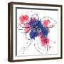 Blue Liquid Flower-Jan Weiss-Framed Art Print