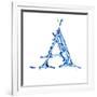 Blue Liquid Water Alphabet With Splashes And Drops - Letter A--Vladimir--Framed Art Print