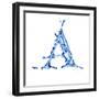 Blue Liquid Water Alphabet With Splashes And Drops - Letter A--Vladimir--Framed Art Print