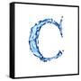 Blue Liquid Water Alphabet With Splashes And Drops - Letter C--Vladimir--Framed Stretched Canvas