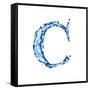 Blue Liquid Water Alphabet With Splashes And Drops - Letter C--Vladimir--Framed Stretched Canvas