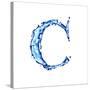 Blue Liquid Water Alphabet With Splashes And Drops - Letter C--Vladimir--Stretched Canvas