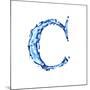 Blue Liquid Water Alphabet With Splashes And Drops - Letter C--Vladimir--Mounted Art Print