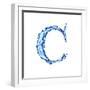 Blue Liquid Water Alphabet With Splashes And Drops - Letter C--Vladimir--Framed Art Print