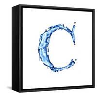 Blue Liquid Water Alphabet With Splashes And Drops - Letter C--Vladimir--Framed Stretched Canvas