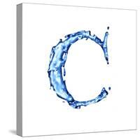 Blue Liquid Water Alphabet With Splashes And Drops - Letter C--Vladimir--Stretched Canvas