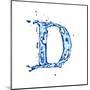 Blue Liquid Water Alphabet With Splashes And Drops - Letter D--Vladimir--Mounted Art Print