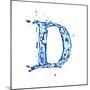 Blue Liquid Water Alphabet With Splashes And Drops - Letter D--Vladimir--Mounted Art Print