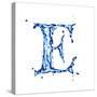 Blue Liquid Water Alphabet With Splashes And Drops - Letter E--Vladimir--Stretched Canvas