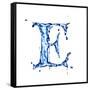 Blue Liquid Water Alphabet With Splashes And Drops - Letter E--Vladimir--Framed Stretched Canvas