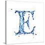 Blue Liquid Water Alphabet With Splashes And Drops - Letter E--Vladimir--Stretched Canvas