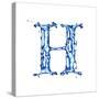 Blue Liquid Water Alphabet With Splashes And Drops - Letter H--Vladimir--Stretched Canvas