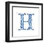 Blue Liquid Water Alphabet With Splashes And Drops - Letter H--Vladimir--Framed Art Print