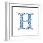 Blue Liquid Water Alphabet With Splashes And Drops - Letter H--Vladimir--Framed Art Print