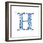 Blue Liquid Water Alphabet With Splashes And Drops - Letter H--Vladimir--Framed Art Print