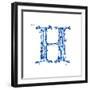 Blue Liquid Water Alphabet With Splashes And Drops - Letter H--Vladimir--Framed Art Print