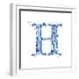 Blue Liquid Water Alphabet With Splashes And Drops - Letter H--Vladimir--Framed Art Print