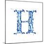 Blue Liquid Water Alphabet With Splashes And Drops - Letter H--Vladimir--Mounted Art Print