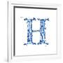 Blue Liquid Water Alphabet With Splashes And Drops - Letter H--Vladimir--Framed Art Print