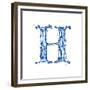 Blue Liquid Water Alphabet With Splashes And Drops - Letter H--Vladimir--Framed Premium Giclee Print