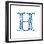 Blue Liquid Water Alphabet With Splashes And Drops - Letter H--Vladimir--Framed Premium Giclee Print