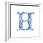 Blue Liquid Water Alphabet With Splashes And Drops - Letter H--Vladimir--Framed Premium Giclee Print