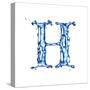 Blue Liquid Water Alphabet With Splashes And Drops - Letter H--Vladimir--Stretched Canvas
