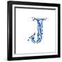 Blue Liquid Water Alphabet With Splashes And Drops - Letter J--Vladimir--Framed Art Print