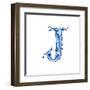 Blue Liquid Water Alphabet With Splashes And Drops - Letter J--Vladimir--Framed Art Print