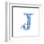 Blue Liquid Water Alphabet With Splashes And Drops - Letter J--Vladimir--Framed Art Print