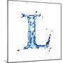 Blue Liquid Water Alphabet With Splashes And Drops - Letter L--Vladimir--Mounted Art Print