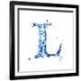 Blue Liquid Water Alphabet With Splashes And Drops - Letter L--Vladimir--Framed Art Print