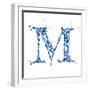 Blue Liquid Water Alphabet With Splashes And Drops - Letter M--Vladimir--Framed Art Print