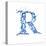 Blue Liquid Water Alphabet With Splashes And Drops - Letter R--Vladimir--Stretched Canvas