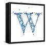 Blue Liquid Water Alphabet With Splashes And Drops - Letter W--Vladimir--Framed Stretched Canvas