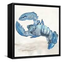 Blue Lobester I-Jacob Q-Framed Stretched Canvas