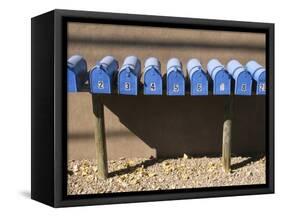 Blue Mailboxes, Santa Fe, New Mexico, USA-Michael Snell-Framed Stretched Canvas