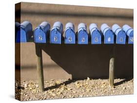 Blue Mailboxes, Santa Fe, New Mexico, USA-Michael Snell-Stretched Canvas