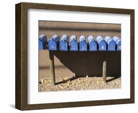 Blue Mailboxes, Santa Fe, New Mexico, USA-Michael Snell-Framed Photographic Print