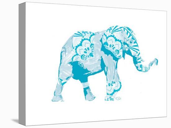 Blue Mandala Elephant-OnRei-Stretched Canvas
